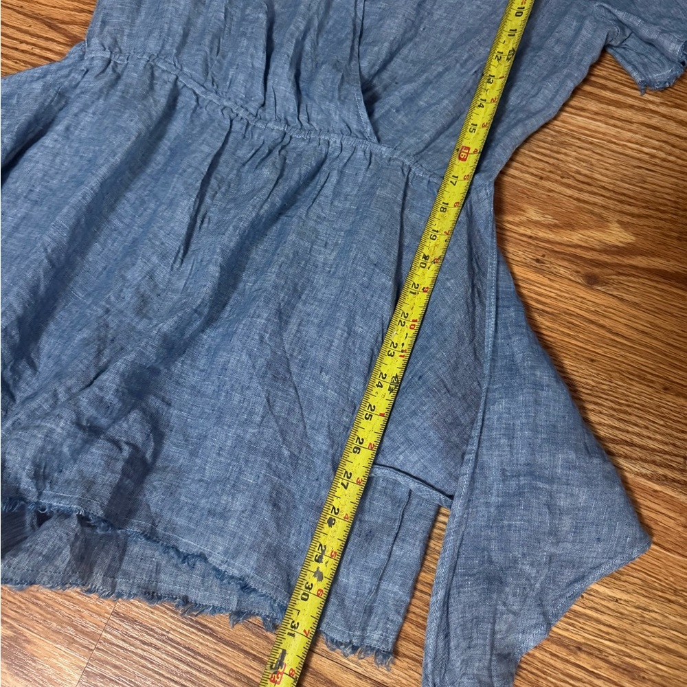 🆕 Sanctuary X Anthropologie Montana Linen Tie Front Short Romper Size Medium - Picture 11 of 13